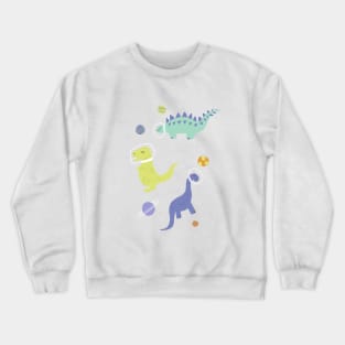 Cute Dinosaurs in Space Crewneck Sweatshirt